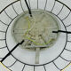 1930s to 50s glass ceiling lamp plafoniere with metal wire and brass frame