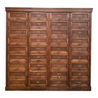 Classeur à abattant antique | Armoire de bureau en chêne | Rangement historique