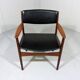 Armchair in teak & leather by Frem Røjle, Denmark