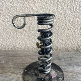 Vintage metal spring candle holder