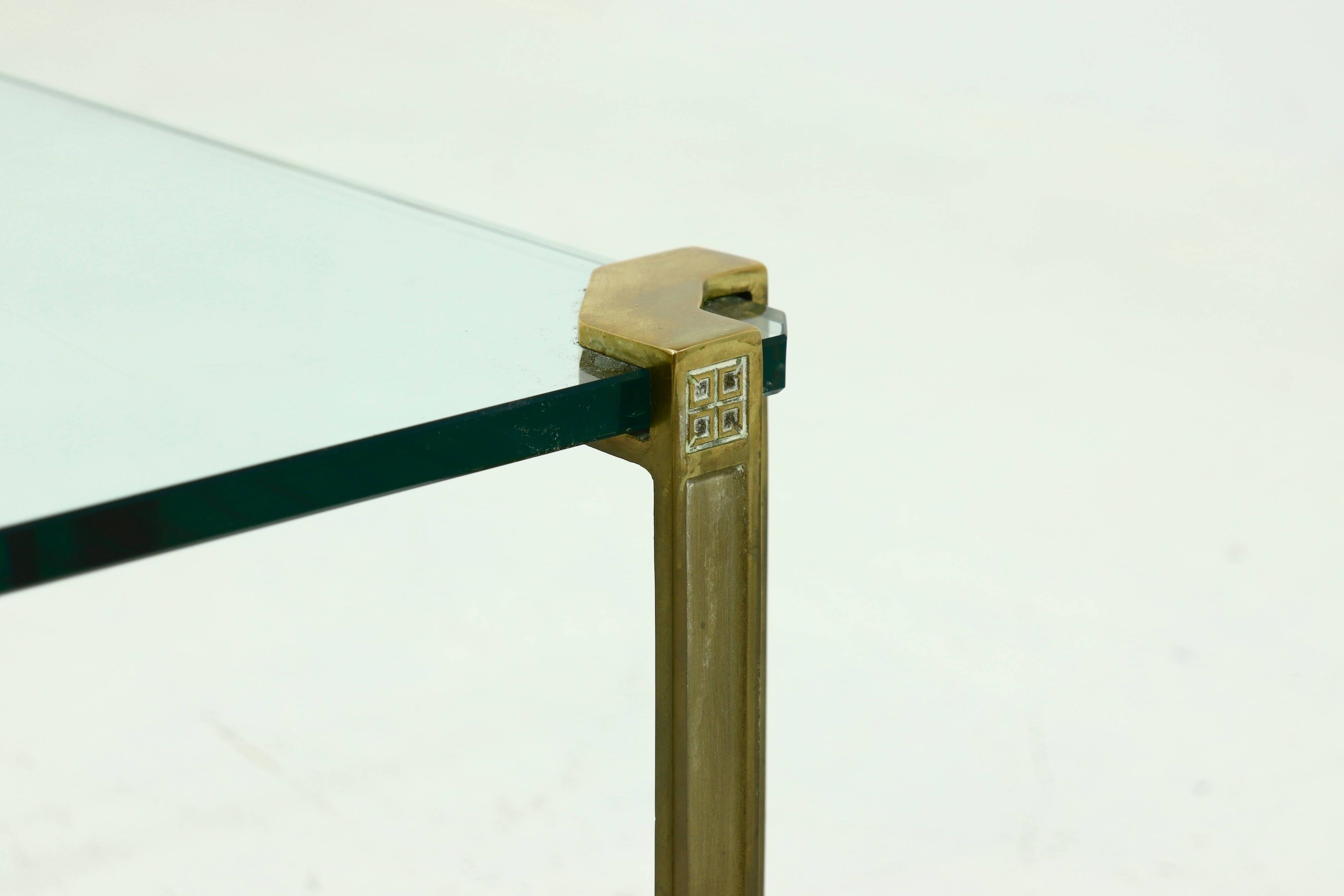 Brass and Glass Coffee Table by Peter Ghyczy 1970s