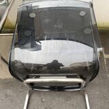 Set of 4 vintage chrome metal and plexiglass chairs