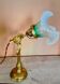 Refined 1930s-40s table lamp in brass and worked glass