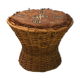 Table basse tam-tam en rotin vintage