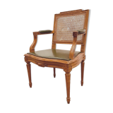 Fauteuil de bureau de style Louis XVI en hetre teinté XIX siècle