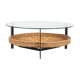 1960s Round coffee table with wicker from the Netherlands