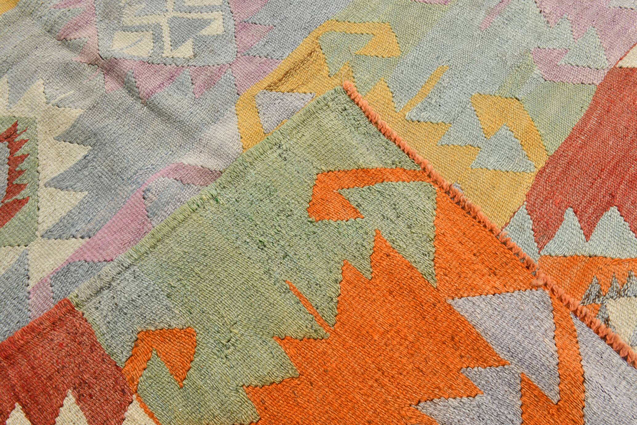 7x9 Oushak Area Rug, Boho Rug, Rare Style Rug, Colorful Rug, 195x259Cm