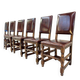 Vintage Handmade French Chairs in Leather & Oak, 1970s.