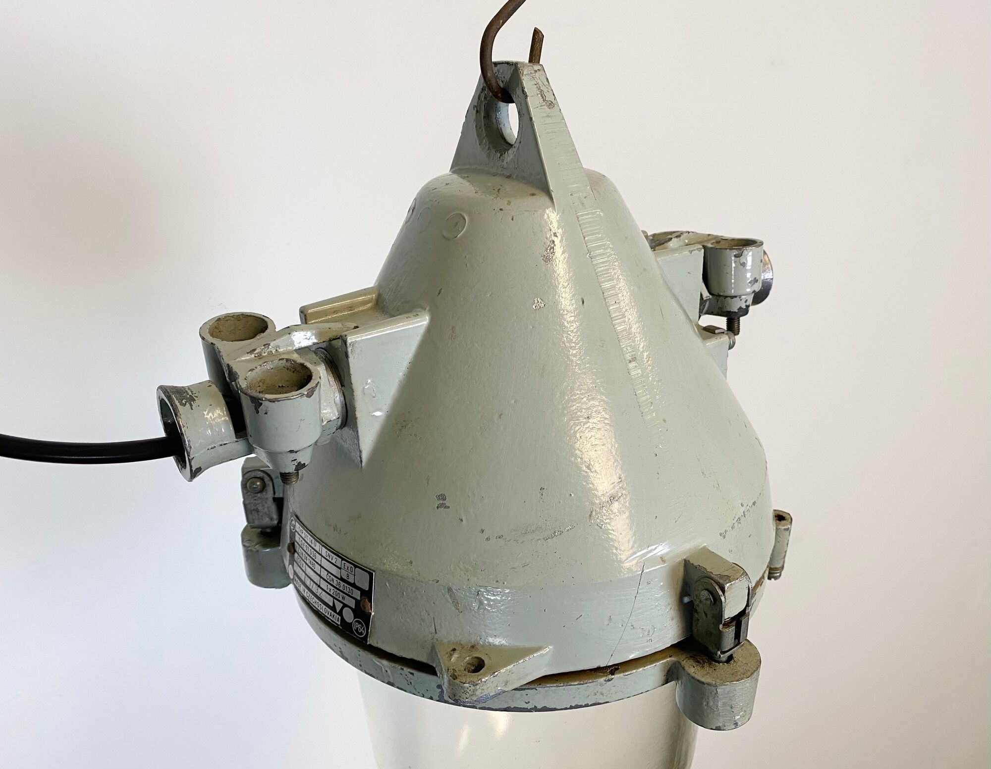 Grey Industrial Cast Aluminium Explosion Proof Lamp, 1960s