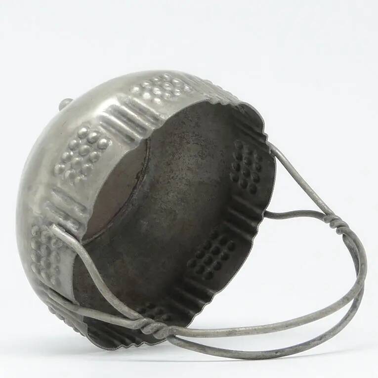 Art Deco sugar bowl, silver-plated brass, Poland, 1920s
