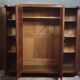 Large Art Deco bookcase wardrobe in mahogany and bronze.
