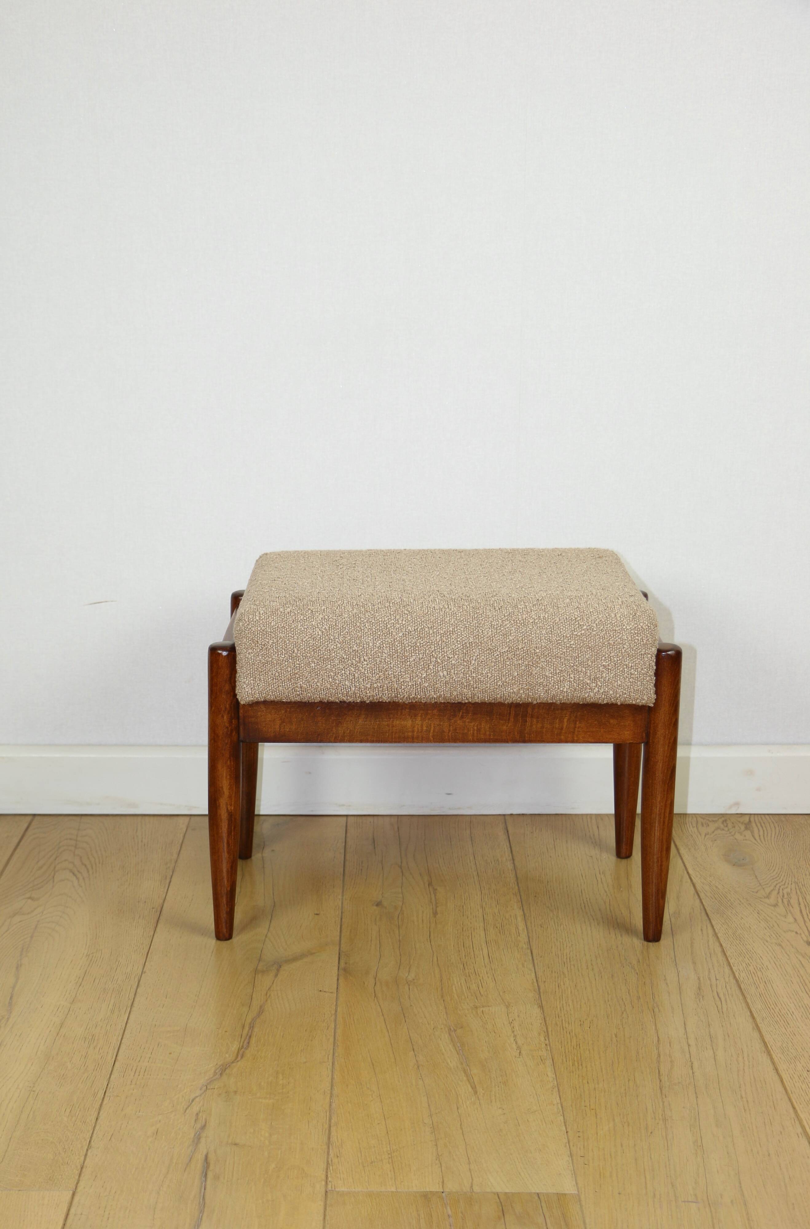 Edmund Homa stool beige-gold seat - boucle - 2 pieces available