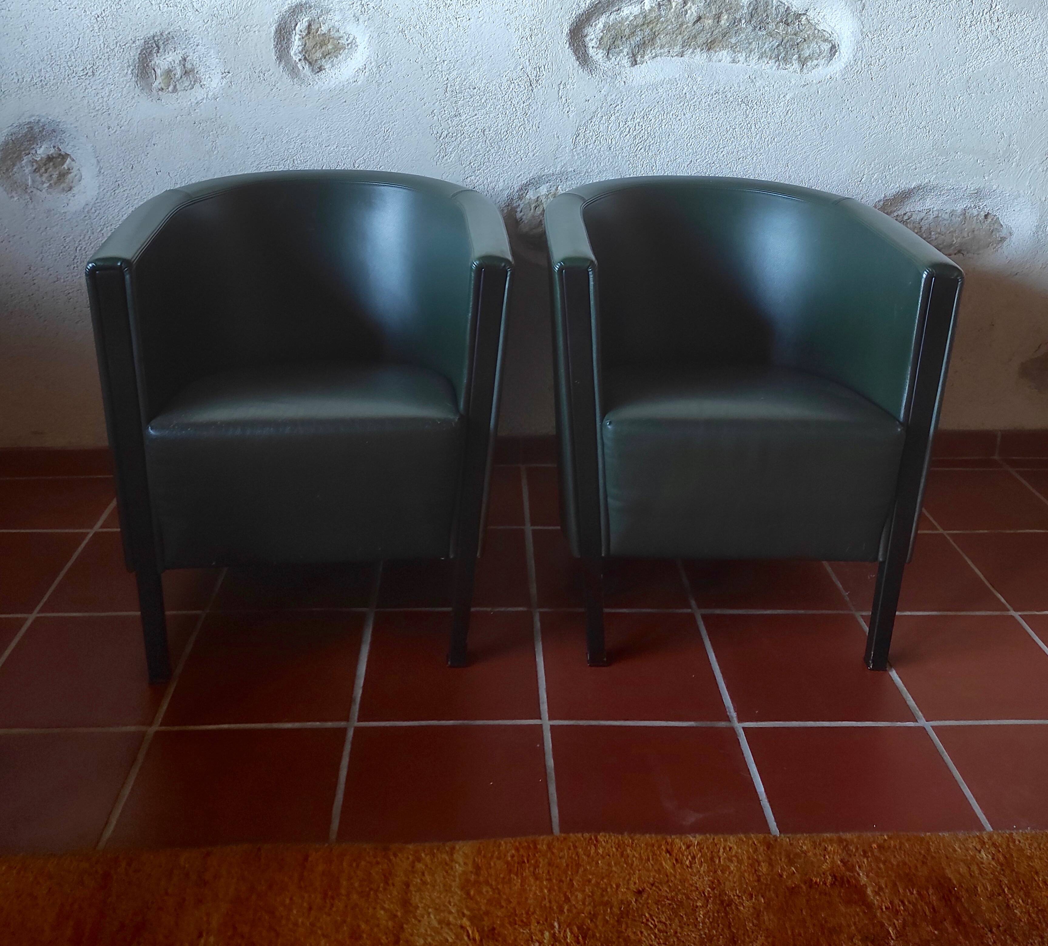 Pair of leather armchairs, Moroso - Italy, designer Antonio Citterio 1988