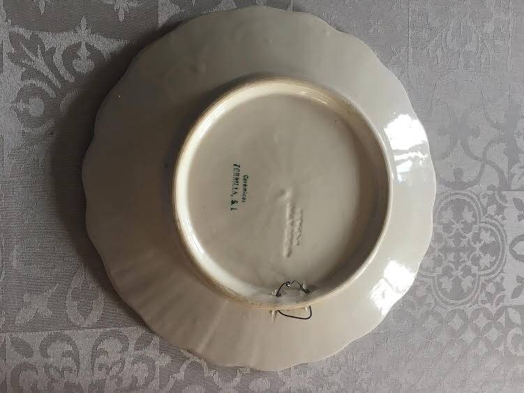 Spanish ceramic decorative plate "pascual zorilla"
