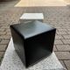 Pair of designer poufs in faux leather