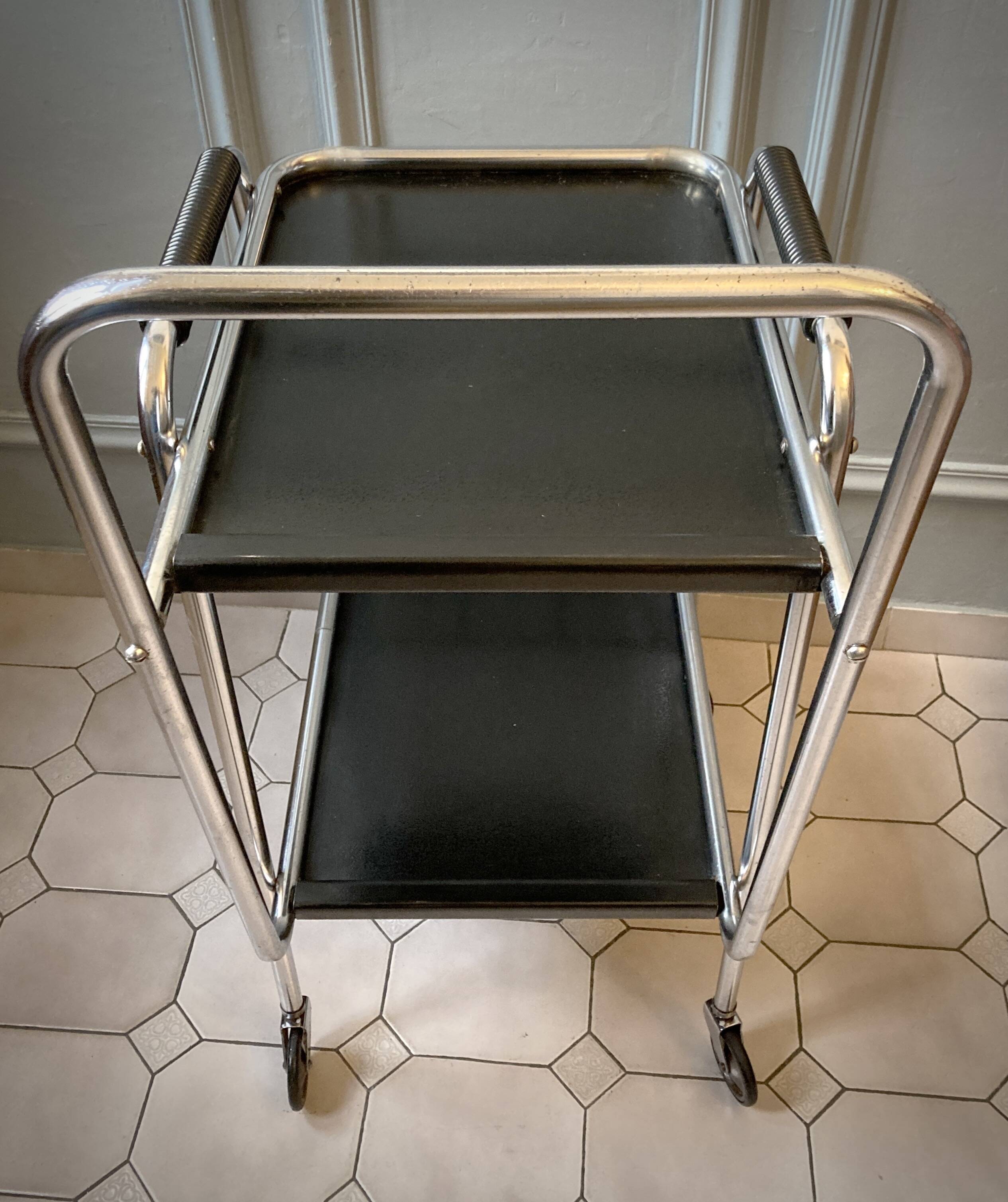 French Regency style metal serving trolley 1950