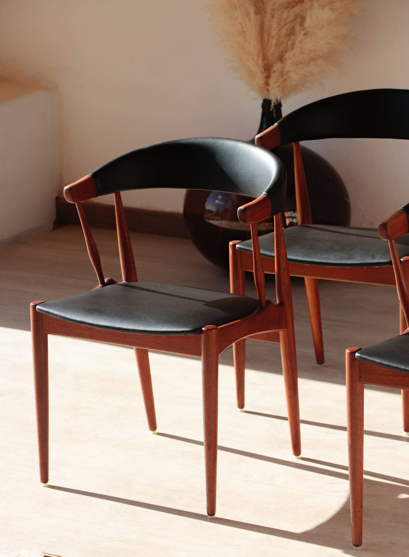 Set of 4 Johannes Andersen Scandinavian teak armchairs, 1960s
