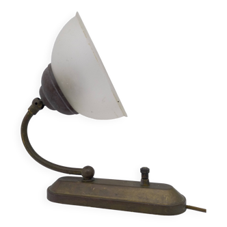 Brass and glass wall light.