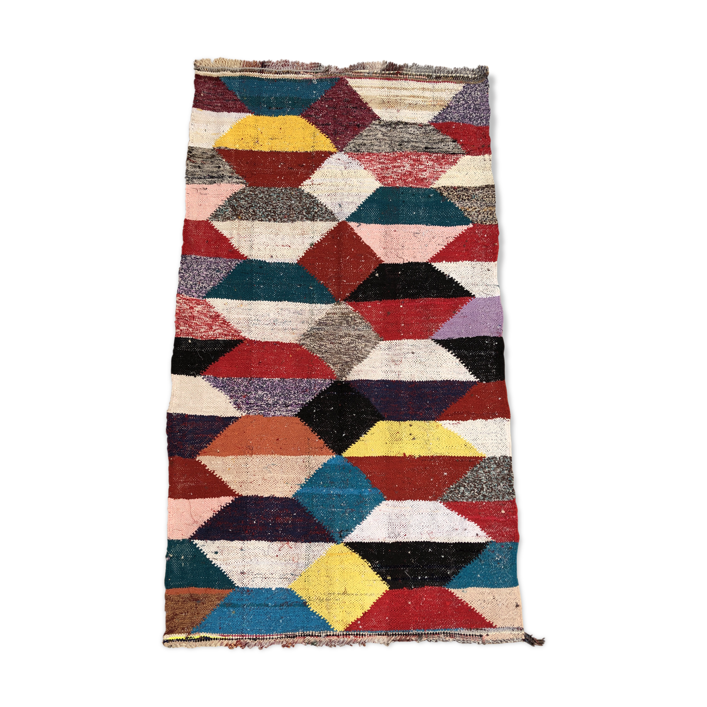 Moroccan Berber carpet Kilim Boucherouite 171x96cm