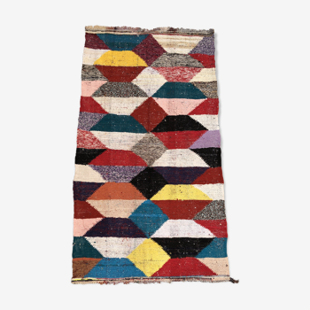 Tapis berbère marocain kilim boucherouite 171x96cm