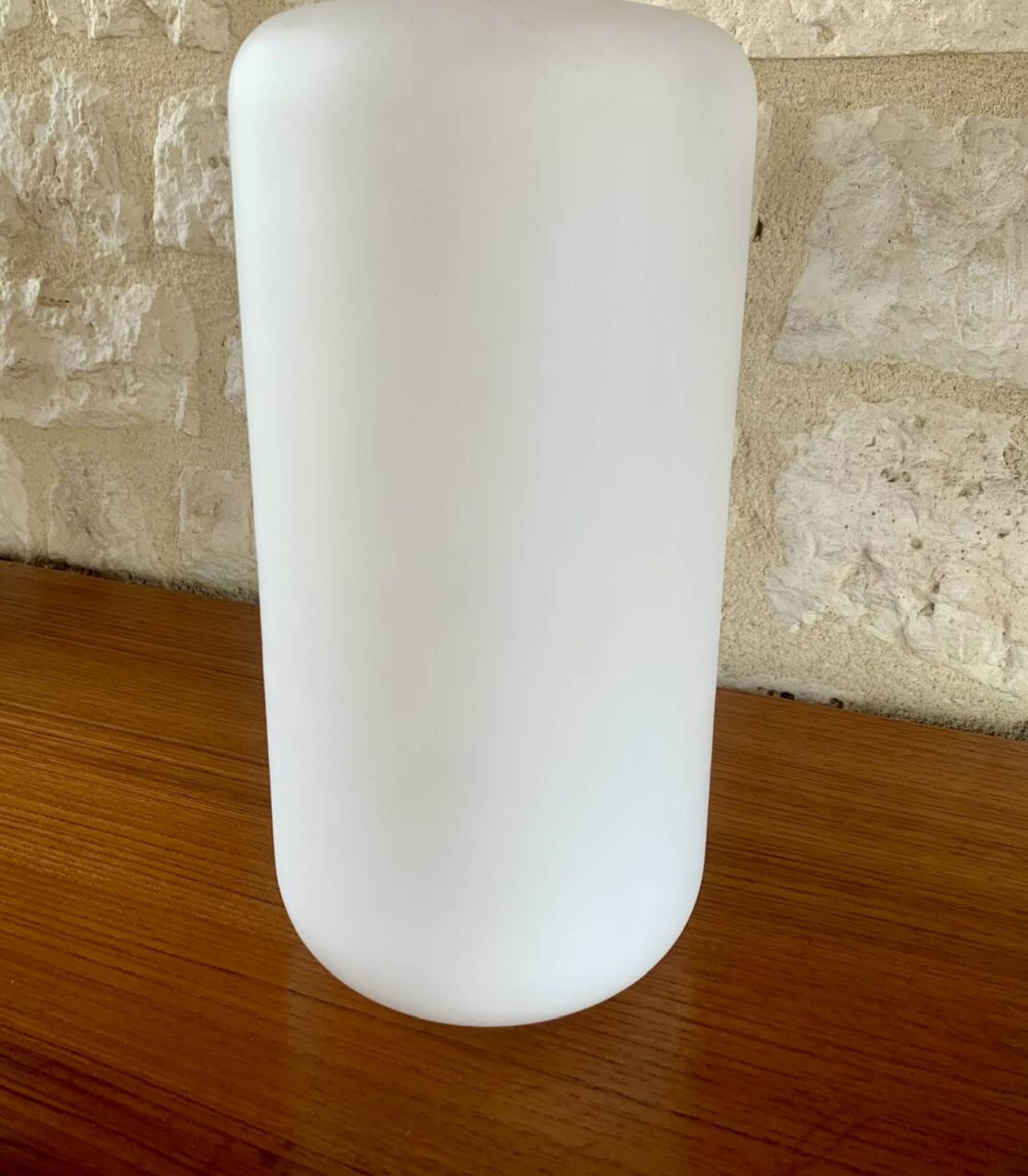 Scandinavian Pendant Lamp in Teak and Opaline, Circa 60´s