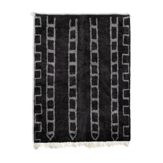 Tapis marocain moderne noir