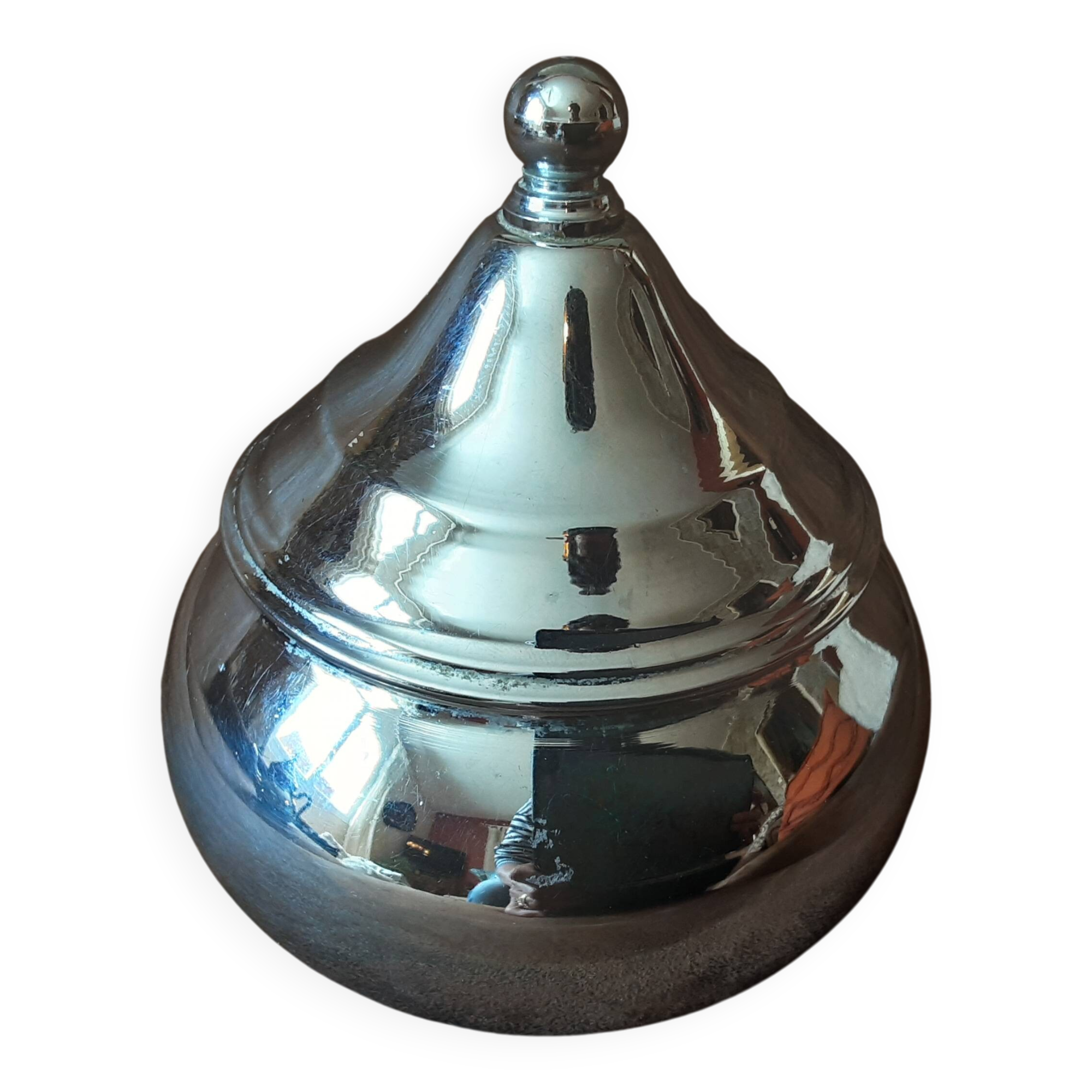 Vintage stainless steel sugar bowl