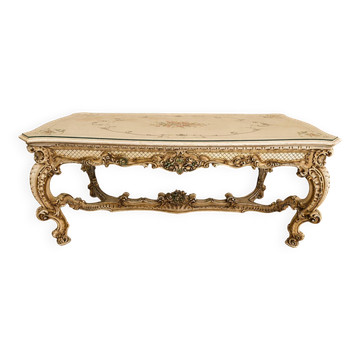 Louis XV / Venetian style dining table in lacquered wood. (obmp)