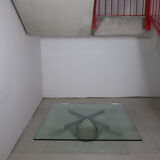 80s glass and bubbly concrete table