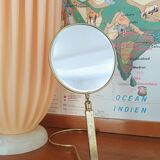Vintage midi century brass barber mirror