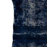 Housse de coussin en laine bleue faite à la main