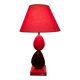 Lampe sculpturale vintage Koralcoa en céramique rouge et noire