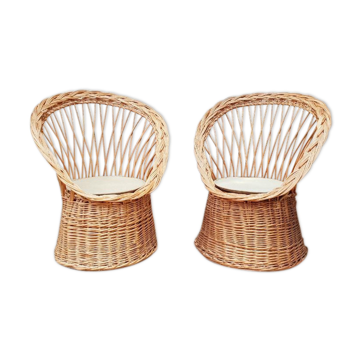 Vintage wicker armchairs