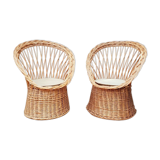 Vintage wicker armchairs