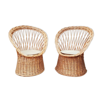 Vintage wicker armchairs