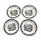 Service of 4 hollow plates Villeroy & Boch, Artemis collection theme "Hunting"
