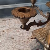 Chandelier 4 branches 5 bougeoirs en laiton