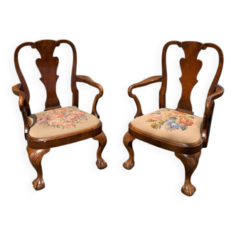 Paire Chaises Enfant Anglaise Circa 1940