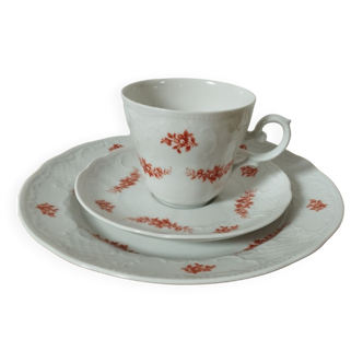 Seltmann Weiden porcelain coffee set, cup, saucer & plate, Bavarian porcelain