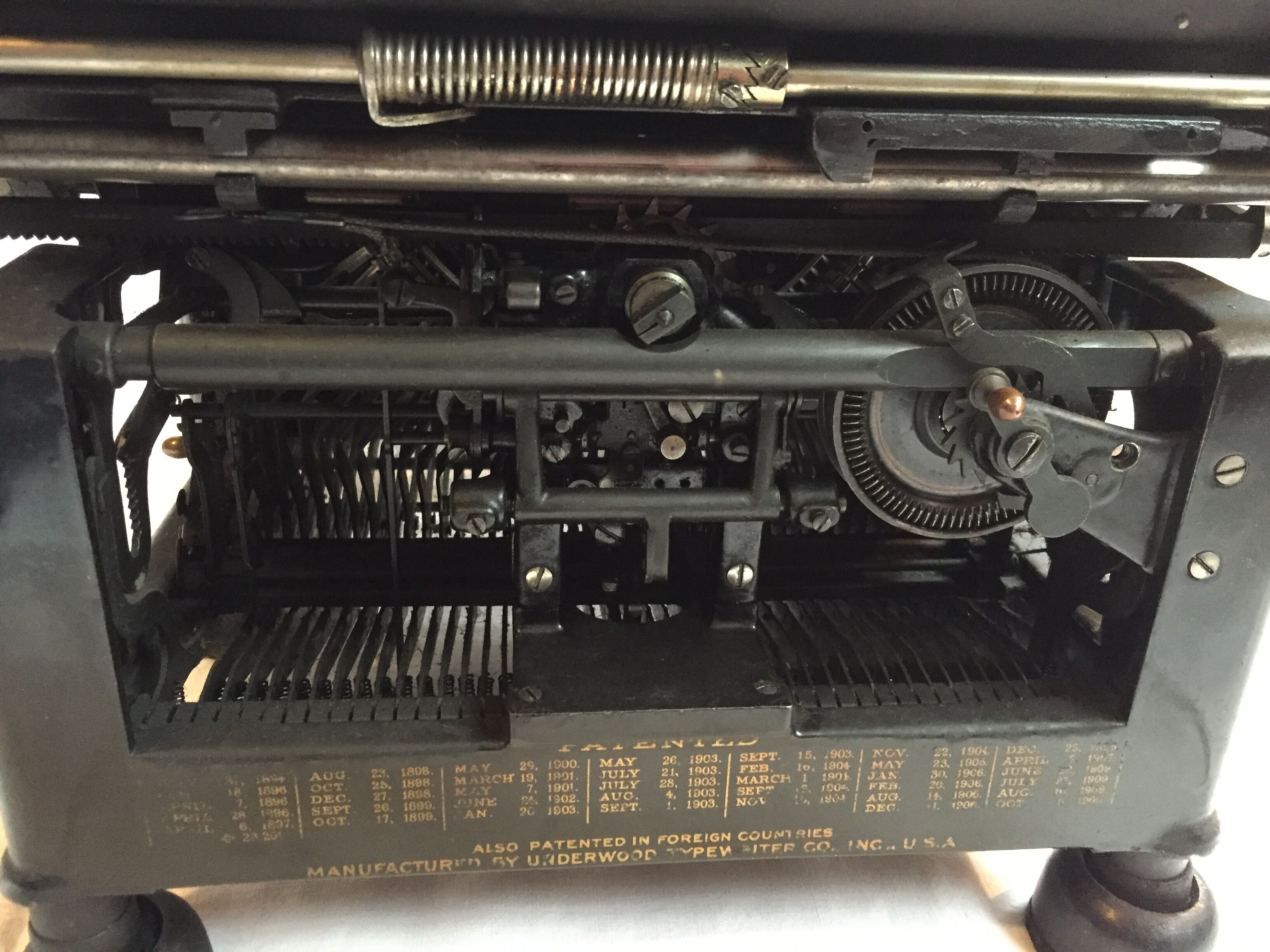 Machine typed Underwood 1910s