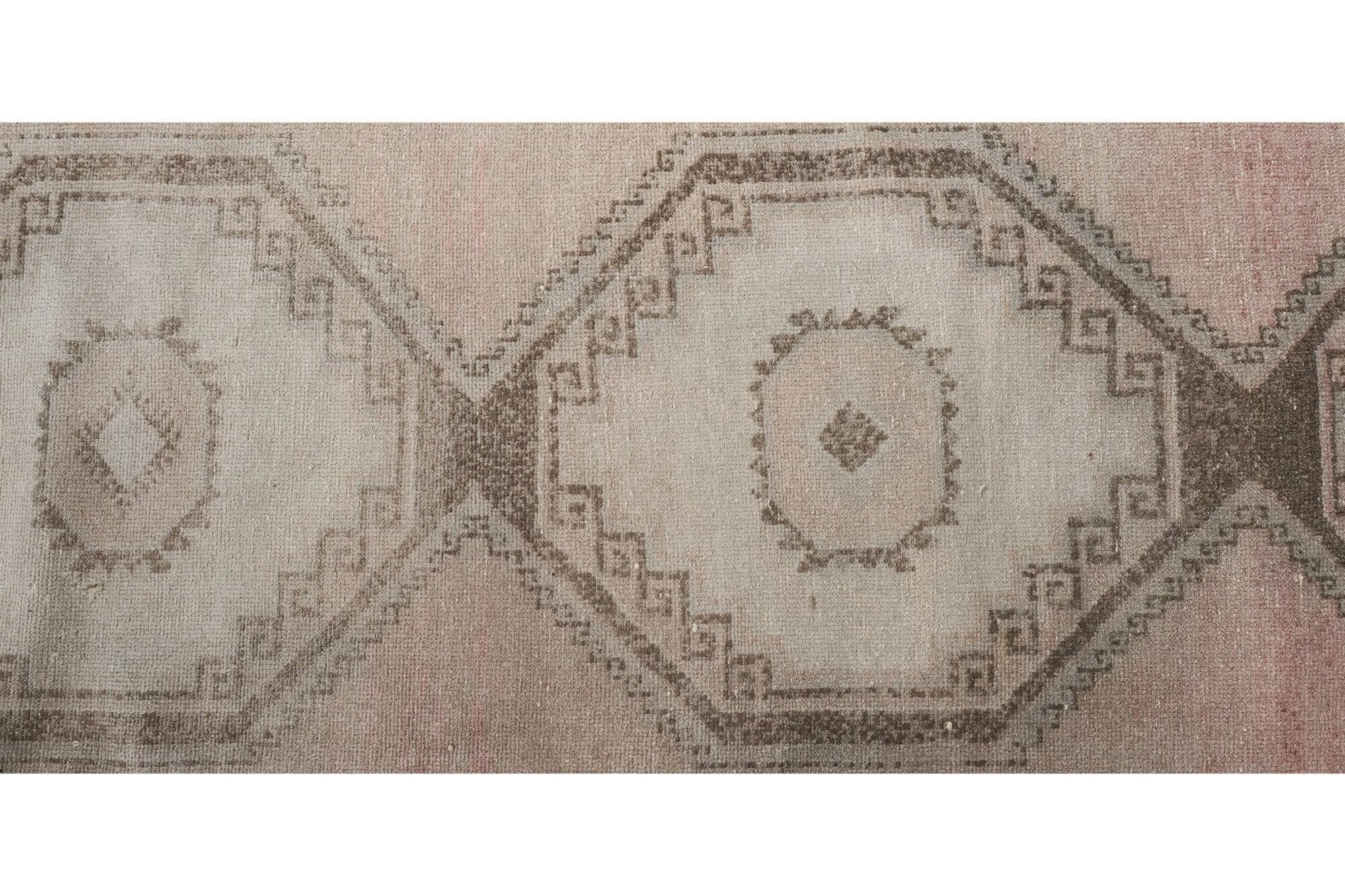 Vintage Turkish hallway rug 84x765 cm
