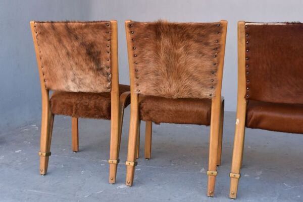 Série de 4 chaises Von Bode édition Steiner cuir de poulain