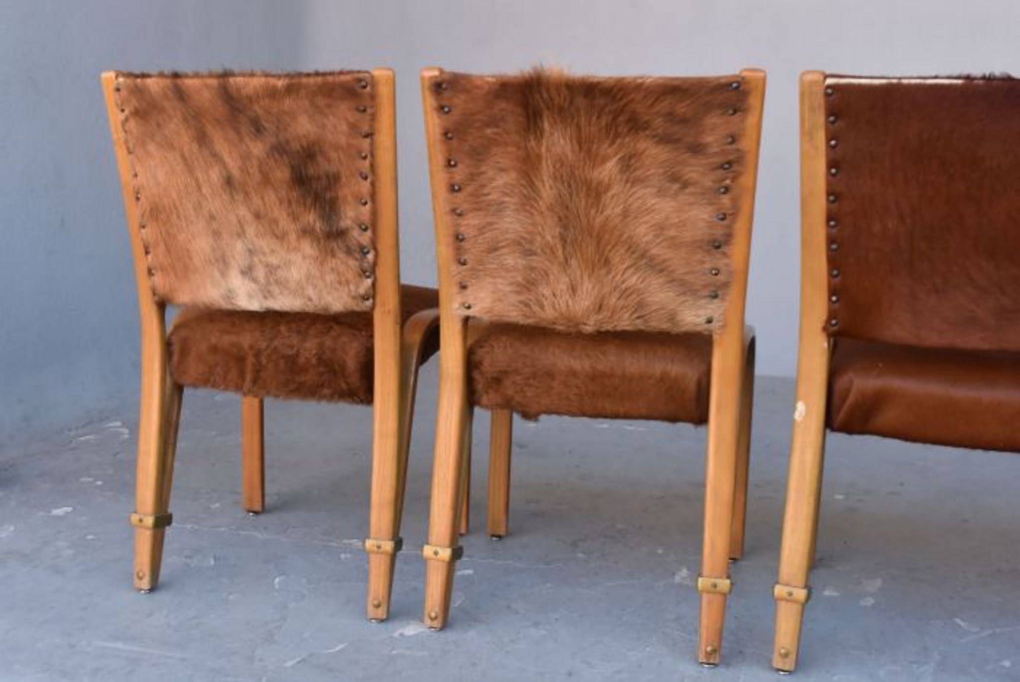 Série de 4 chaises Von Bode édition Steiner cuir de poulain