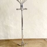 Chrome-plated metal coat rack, 1970s-1980s