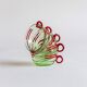 Set of six mouth-blown uranium glass cups, France, Mid-Century