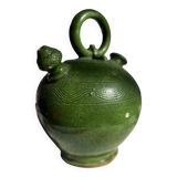 French Antique 19th-Century Green-Glazed Ceramic Water Jug