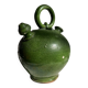 French Antique 19th-Century Green-Glazed Ceramic Water Jug