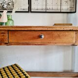 Workshop table wooden loom desk 1 drawer white top