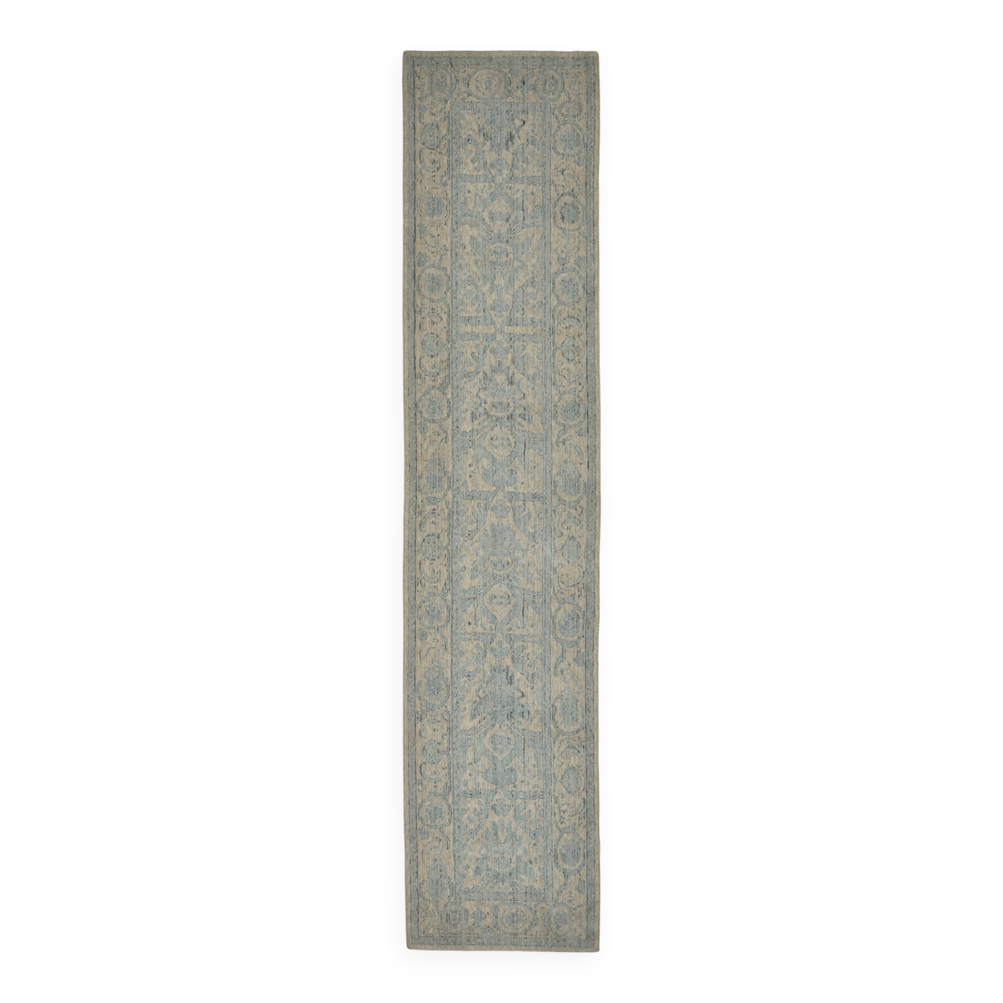 Turkish Handcrafted Loom Oushak Rug 74 cm x 352 cm