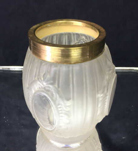 Old glass vase and Louis XVI-style brass ring